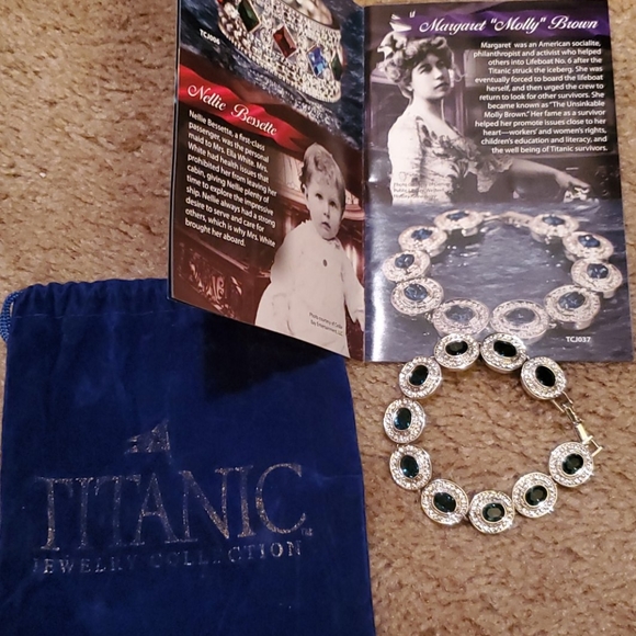 Elegant "palladium-look" bracelet with blue stones - Picture 4 of 7